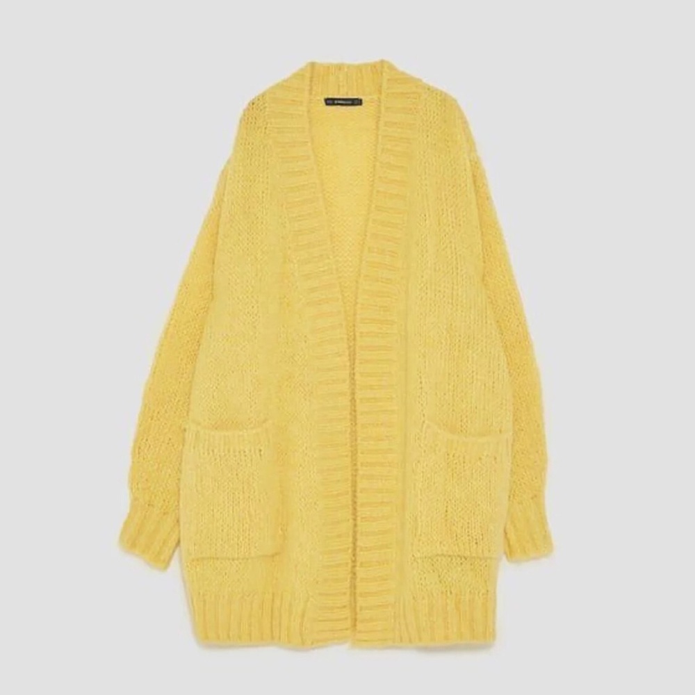 Zara yellow oversize knitwear